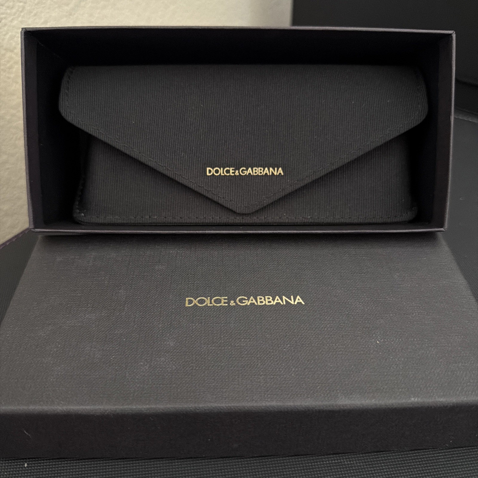 NEW DOLCE & GABBANA BLACK AUTHENTIC EYEGLASSES SUNGLASSES CASE W/CLOTH