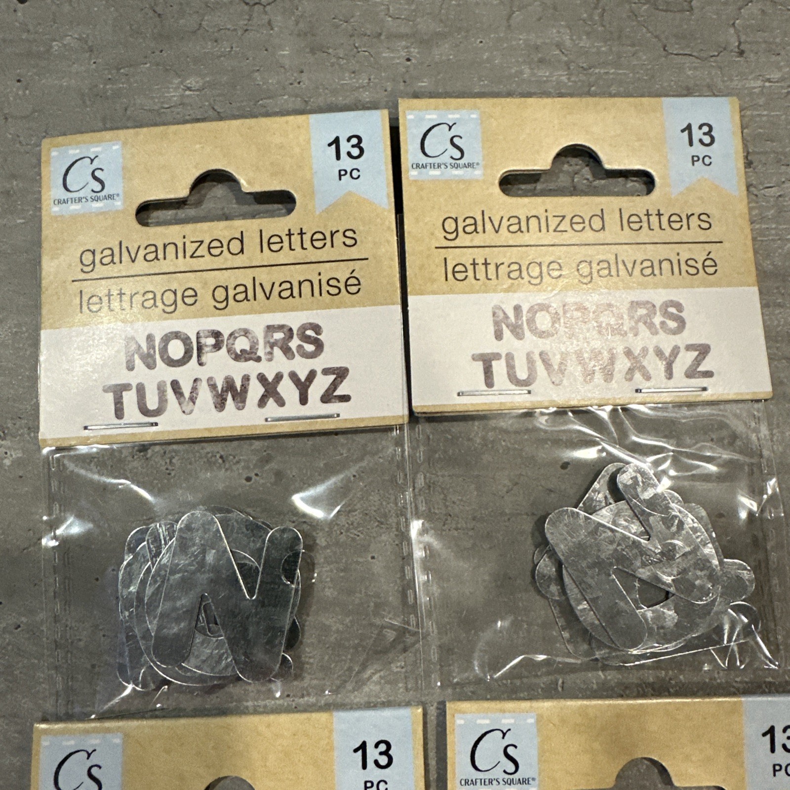 Crafter’s Square Galvanized Metal Letters 1" in Tall A-Z 6x Full Alphabet