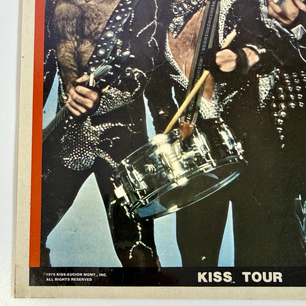1976 KISS Tour Large Sticker Decal Poster 8.5x10 Gene Simmons Bi-Rite Enterprise