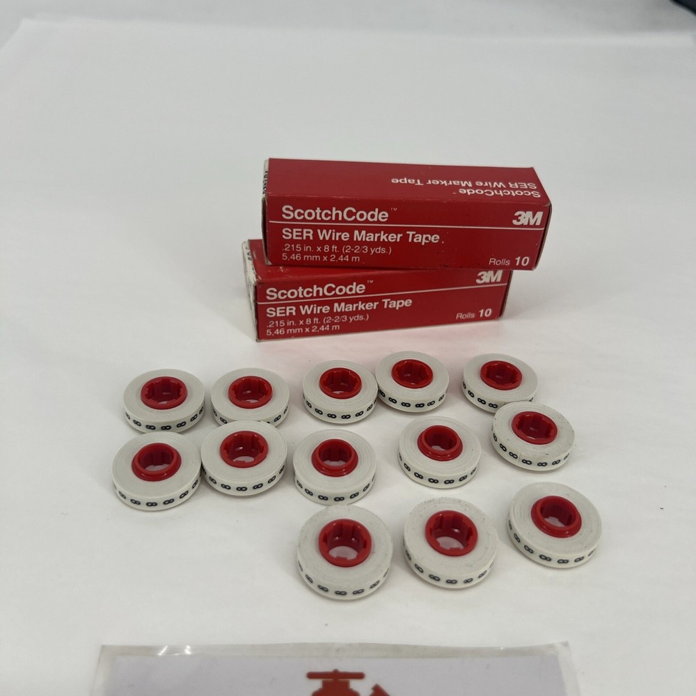 3M SDR-8 ScotchCode Wire Marker Tape Refill Roll, 13 Pack - Number "8"