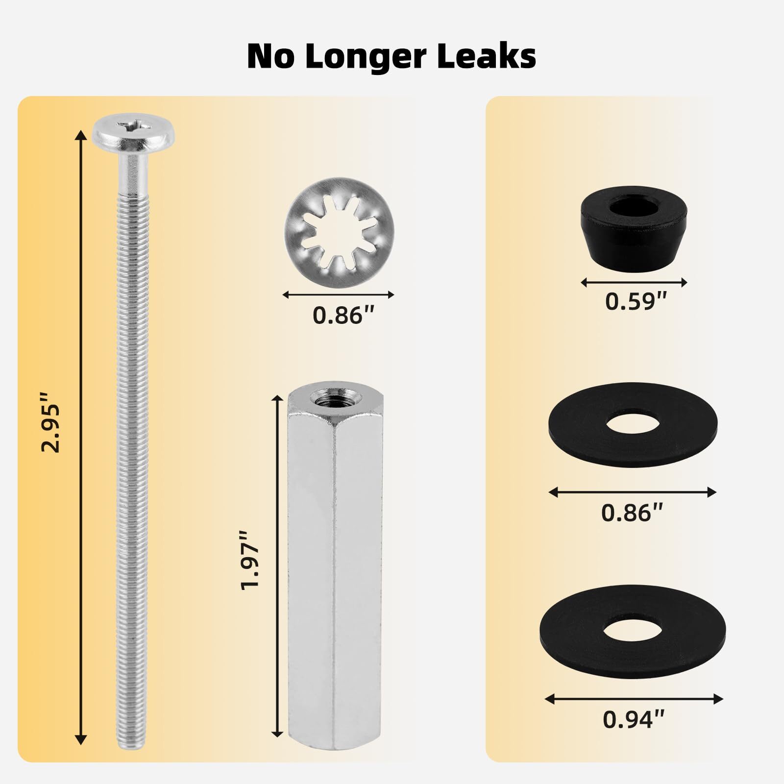 Toilet Seat Screws,Stainless Steel Toilet Seat Bolts with Long Downlock Nuts