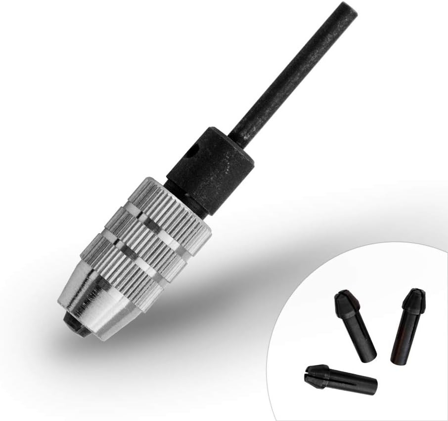 Versatile Micro Drill Chuck with Keyless Design & 3 Collets for Precision Tasks