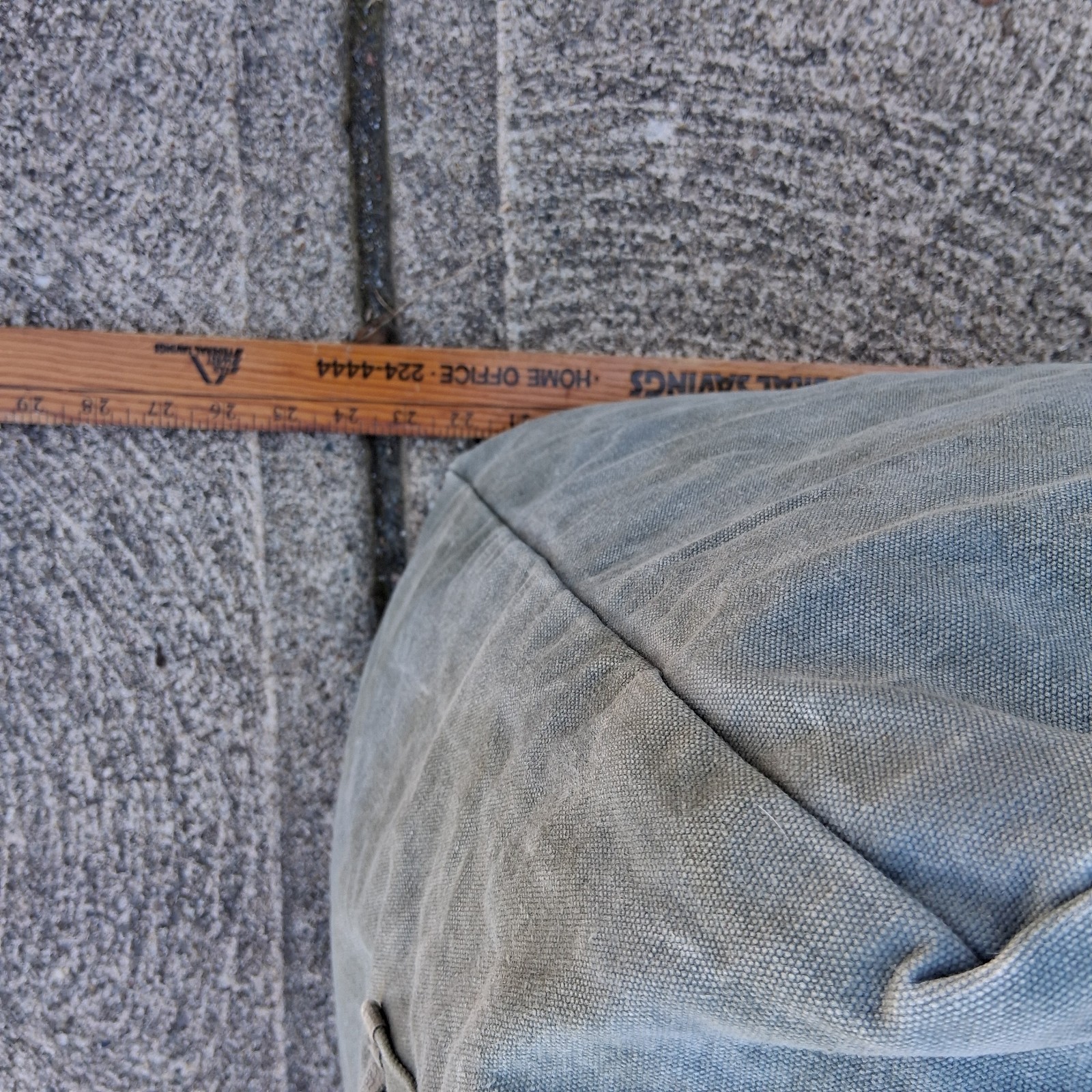 Vtg Large Kit Bag Flyers Sage Green US Military Duffle Canvas 22" x 13" x 16"