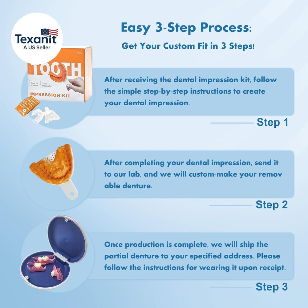 Custom Removable Dentures – Personalized Partial Denture Set for Tooth Replaceme