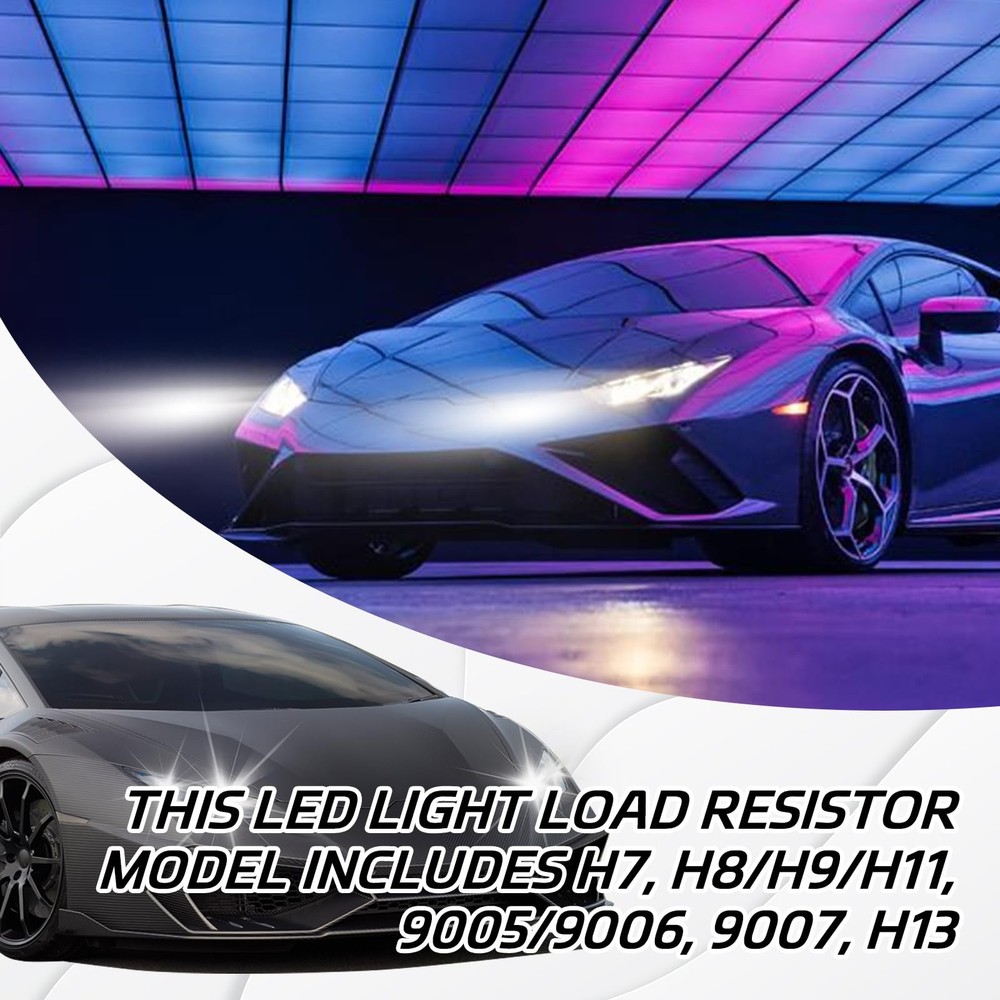 Hirificing 2PCS Car LED Headlight Decoder, 9007 Blinker Resistor 9007, Black