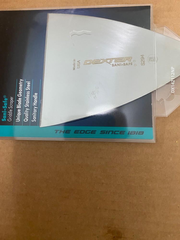 4" GRIDDLE SCRAPER WHITE HANDLE, SANI-SAFE NEW