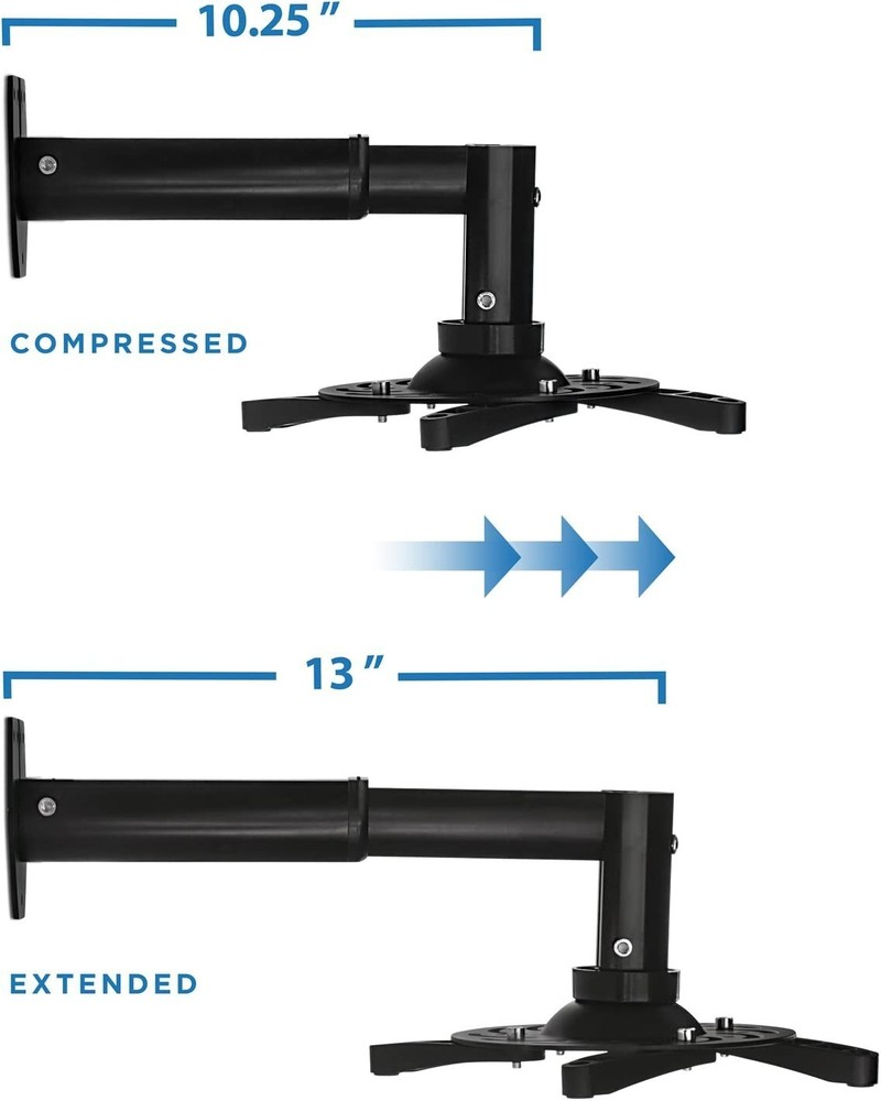 Mount-It! Universal Adjustable Projector Wall Mount with Extendable Length