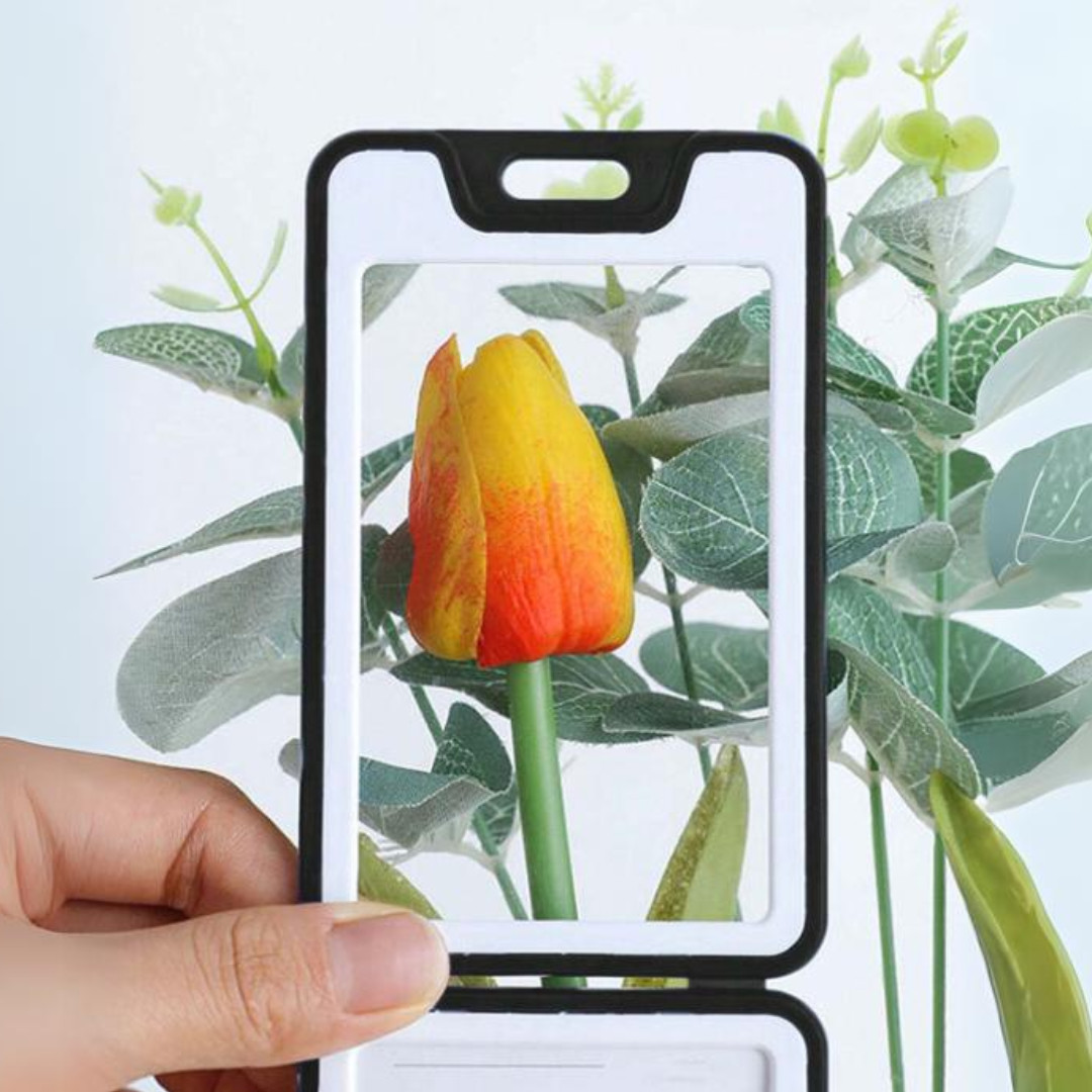 ID Badge Holder with Double-Sided Windows Hard Plastic Vertical ID Card Holder