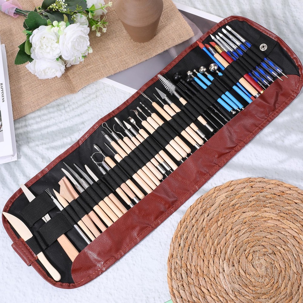 43 Pcs Pottery Tools for Sculpting Double Sided Ceramic Clay multicolor