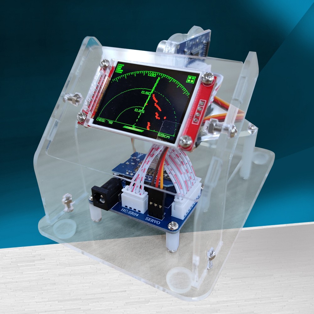 Mini Ultrasonic Radar Screen Display & 1M Motor Range for Arduino Starter Kit