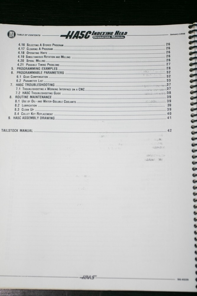 HA5C HAAS Indexing Operations and Programming Manual 1998