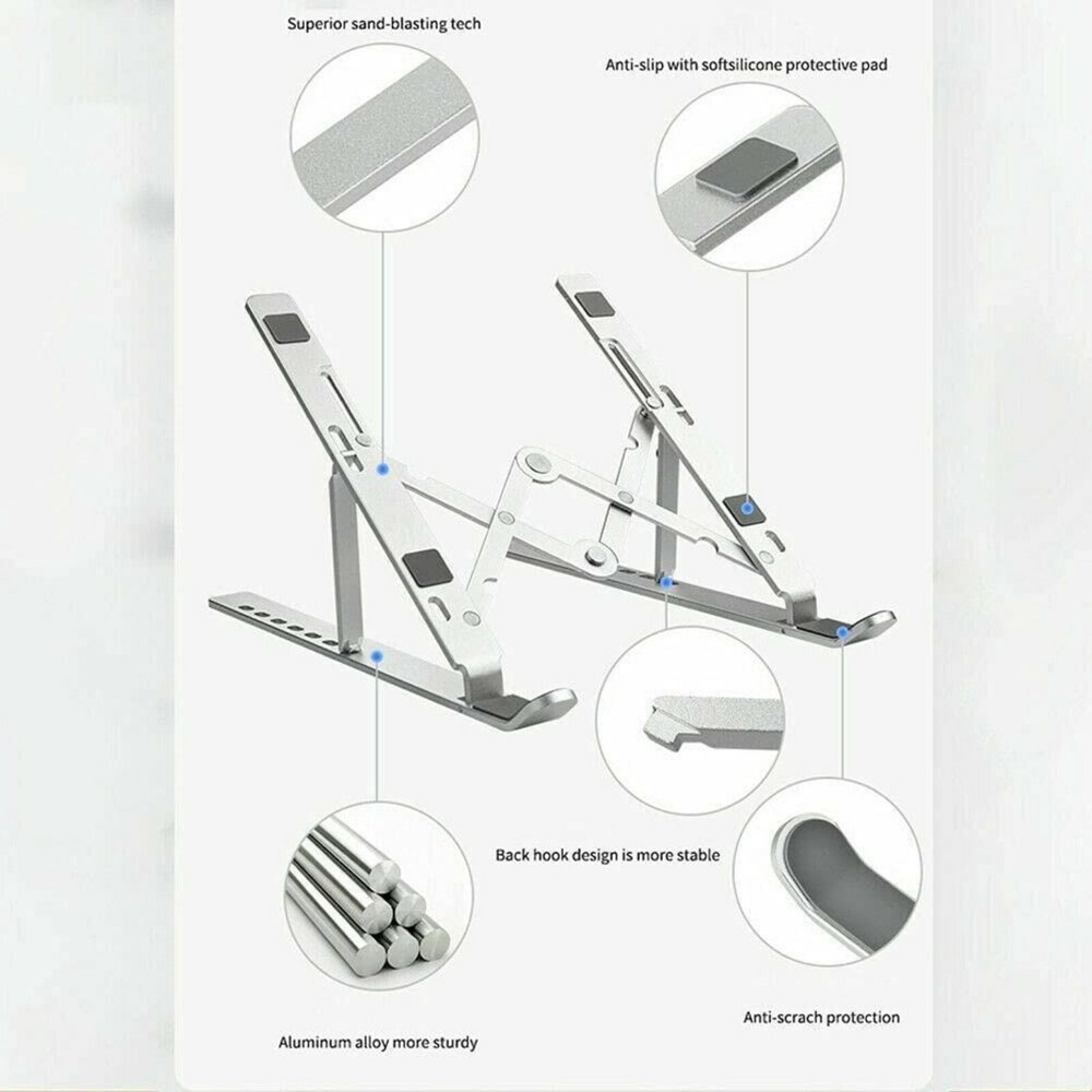 Portable Laptop Notebook Ipad Computer Multi-Angle Adjustable Foldable Stand