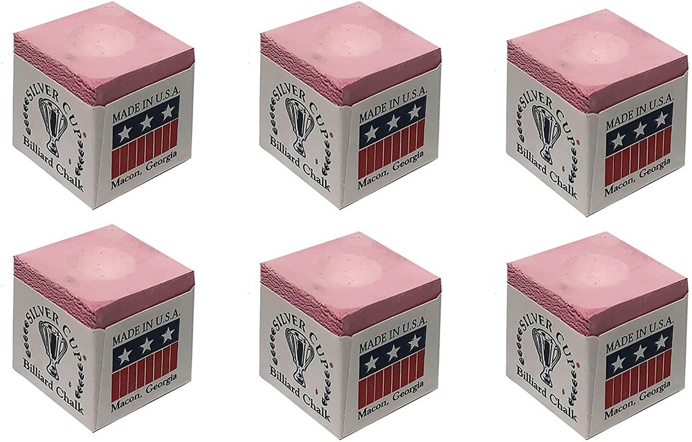 Silver Cup Billiard Chalk - 6 pack (Pink)