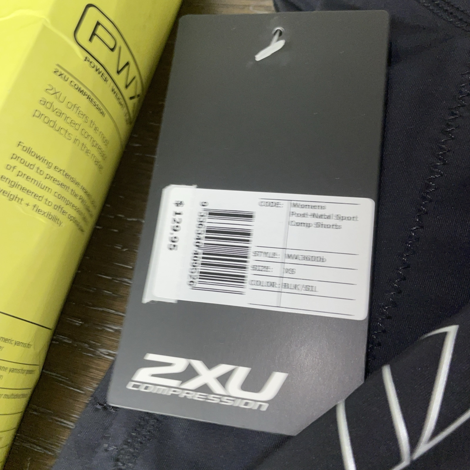 NWT 2XU Post-Natal Sport Compression Shorts (Black/Silver) X-Small WA3600b