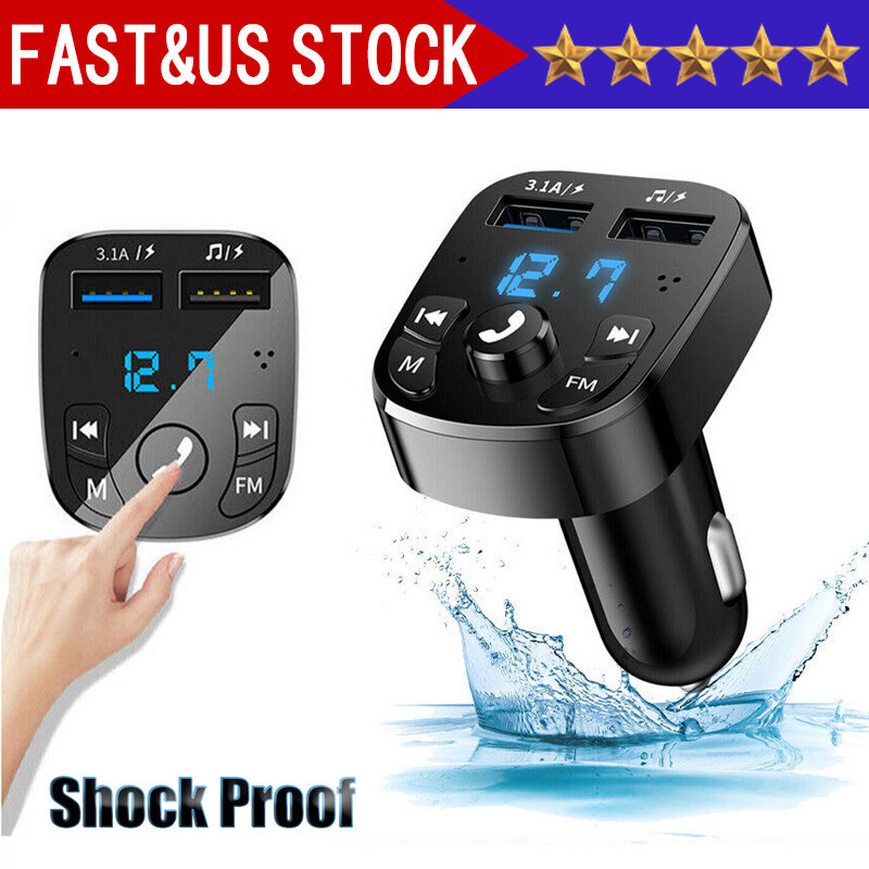 Bluetooth 5.0 Car Wireless FM Transmitter Adapter 2USB PD Charger Hands-Free Lot