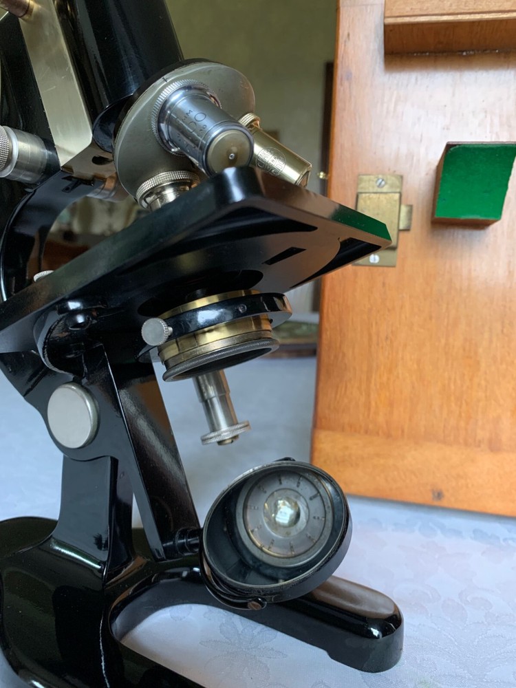 Antique C. Baker - Brass Monocular Microscope - circa 1920s, Cased