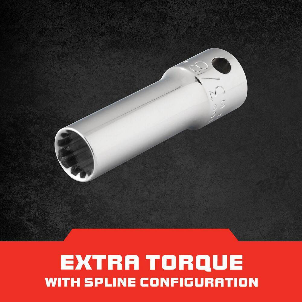 Proto 3/8" Drive, 3/8" Socket, Spline Socket 12 Points, 2-1/8" OAL