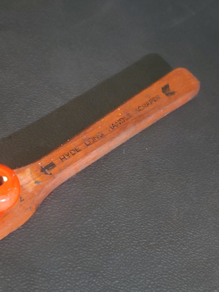 Vintage Hyde Long Handled Scraper #C81 Wood Handle
