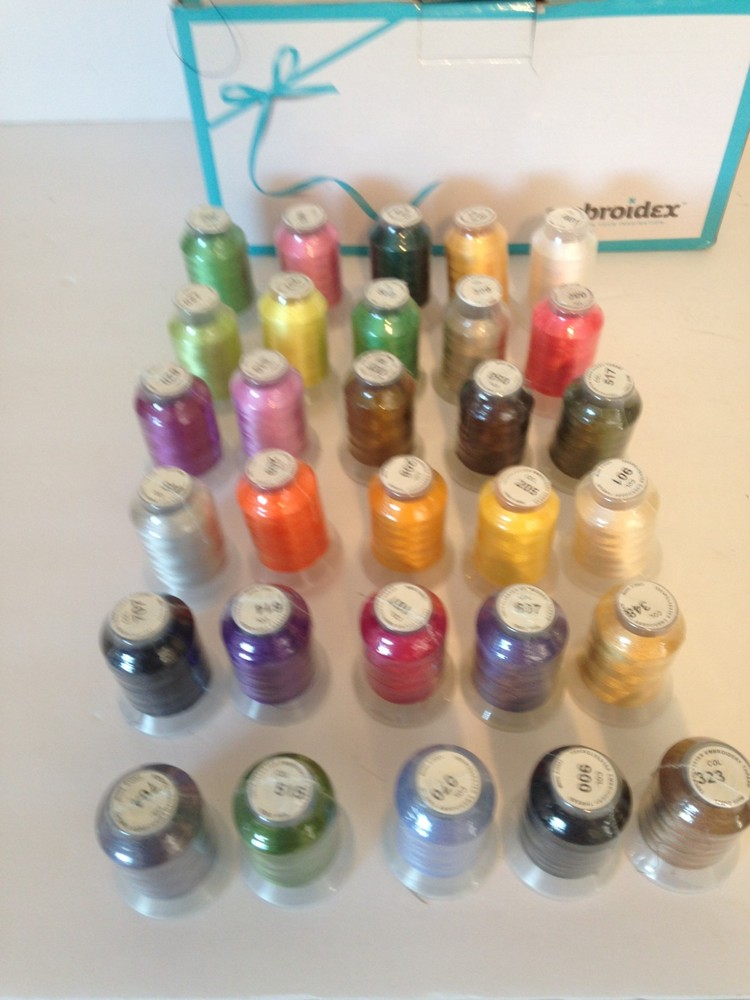 63 Colored Thread Spools Brother Embroidery Machine 100% Polyester
