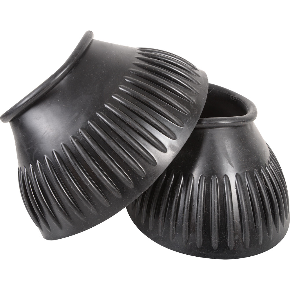 Rubber Pull On Bell Boots Black Medium