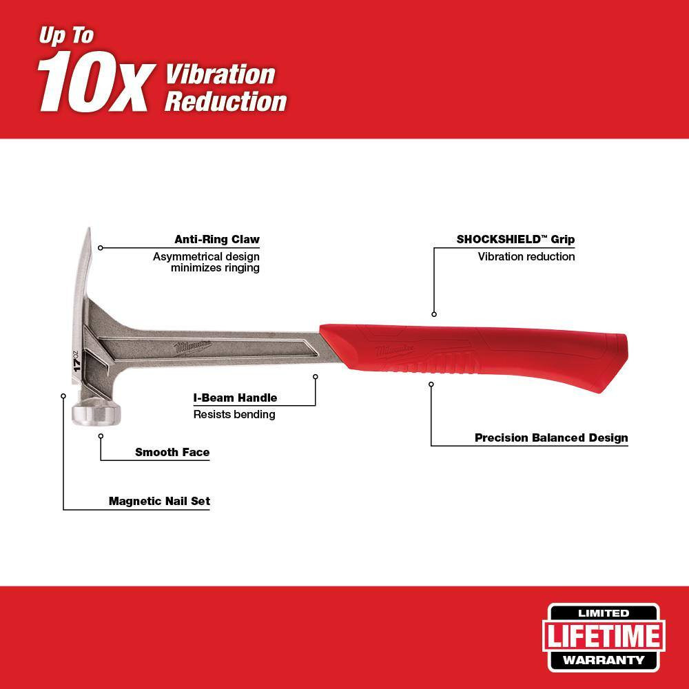 17 Oz. Smooth Face Framing Hammer with Hammer Loop