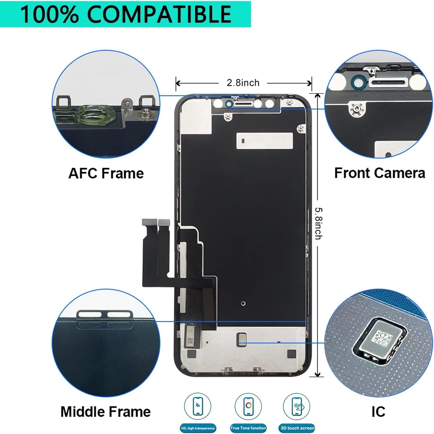 For iPhone 11 LCD Display Touch Screen Replacement Digitizer Assembly A+ Quality