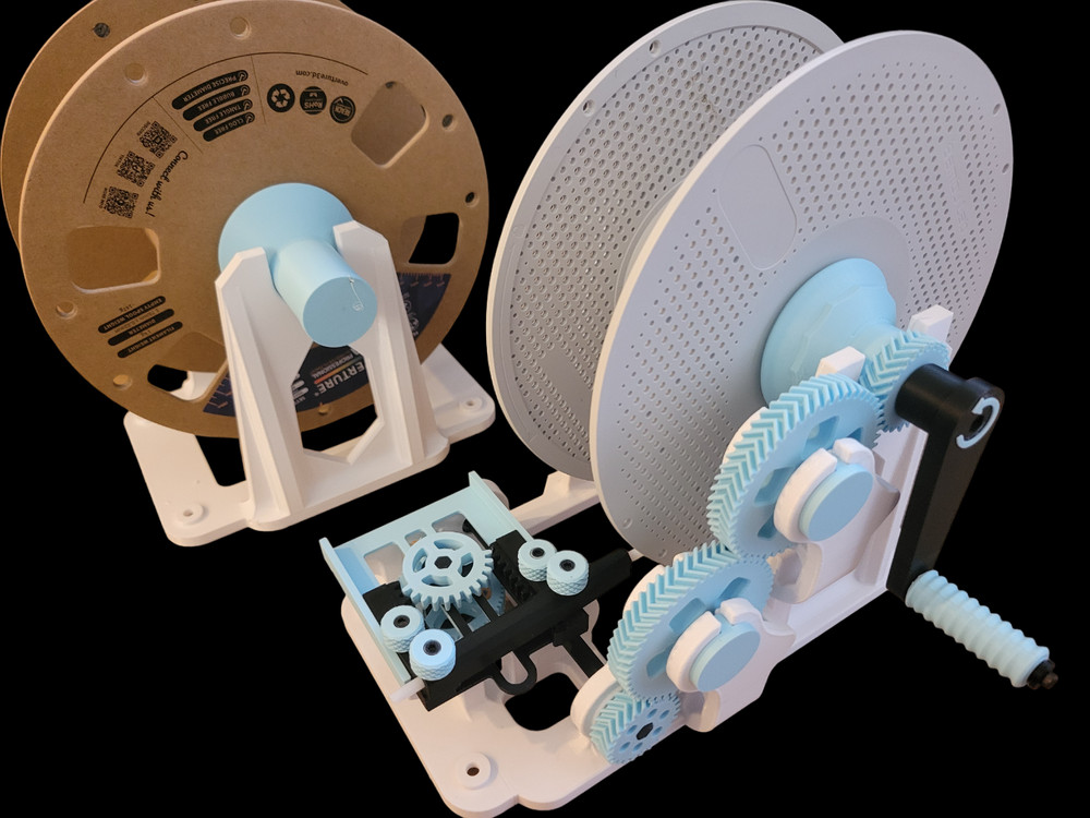 UPGRADED Universal 3D Filament Re-spooler/Transfer - Pre-assembled - Bambu Lab