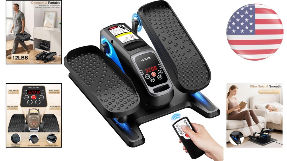 Portable Under Desk Elliptical Machine - Electric Exerciser with Remote Control
