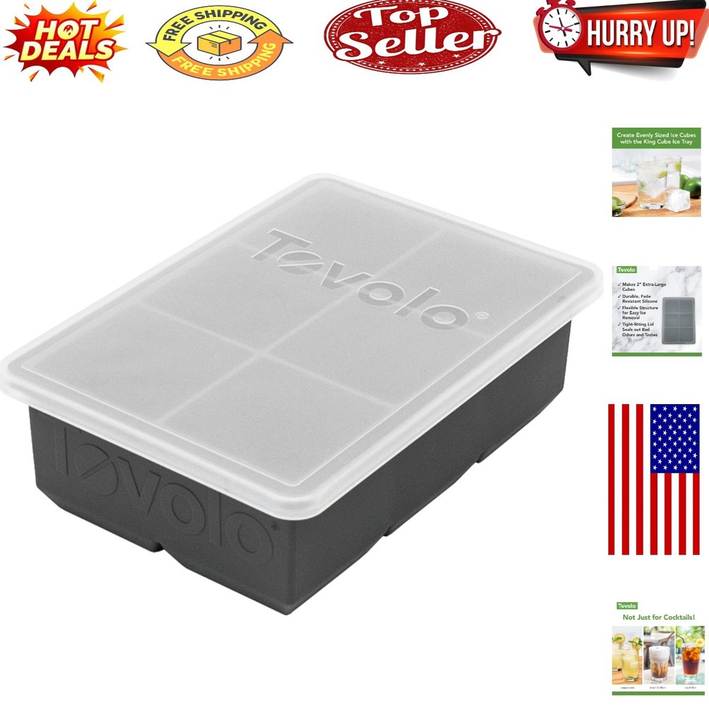Luxury Silicone Ice Tray for Perfect 2-Inch Cubes – Dishwasher Safe & Stackable