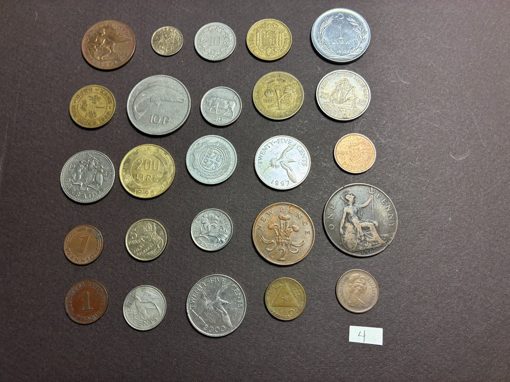 25 MIXED FOREIGN COINS LOT 4