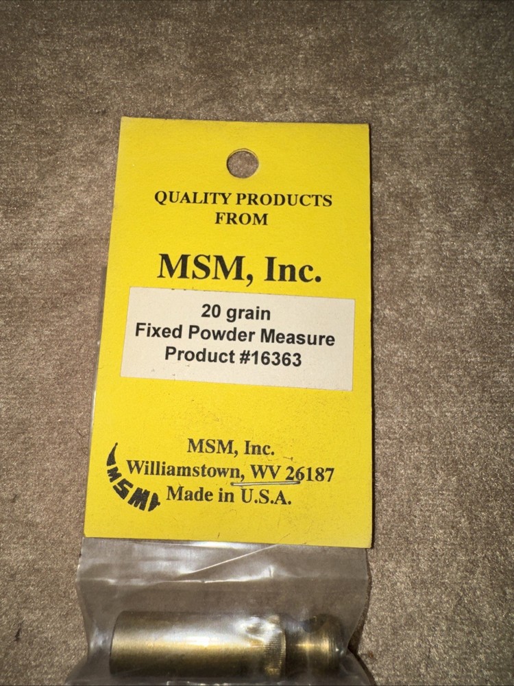 MSM 20 Grain Fixed Powder Measure