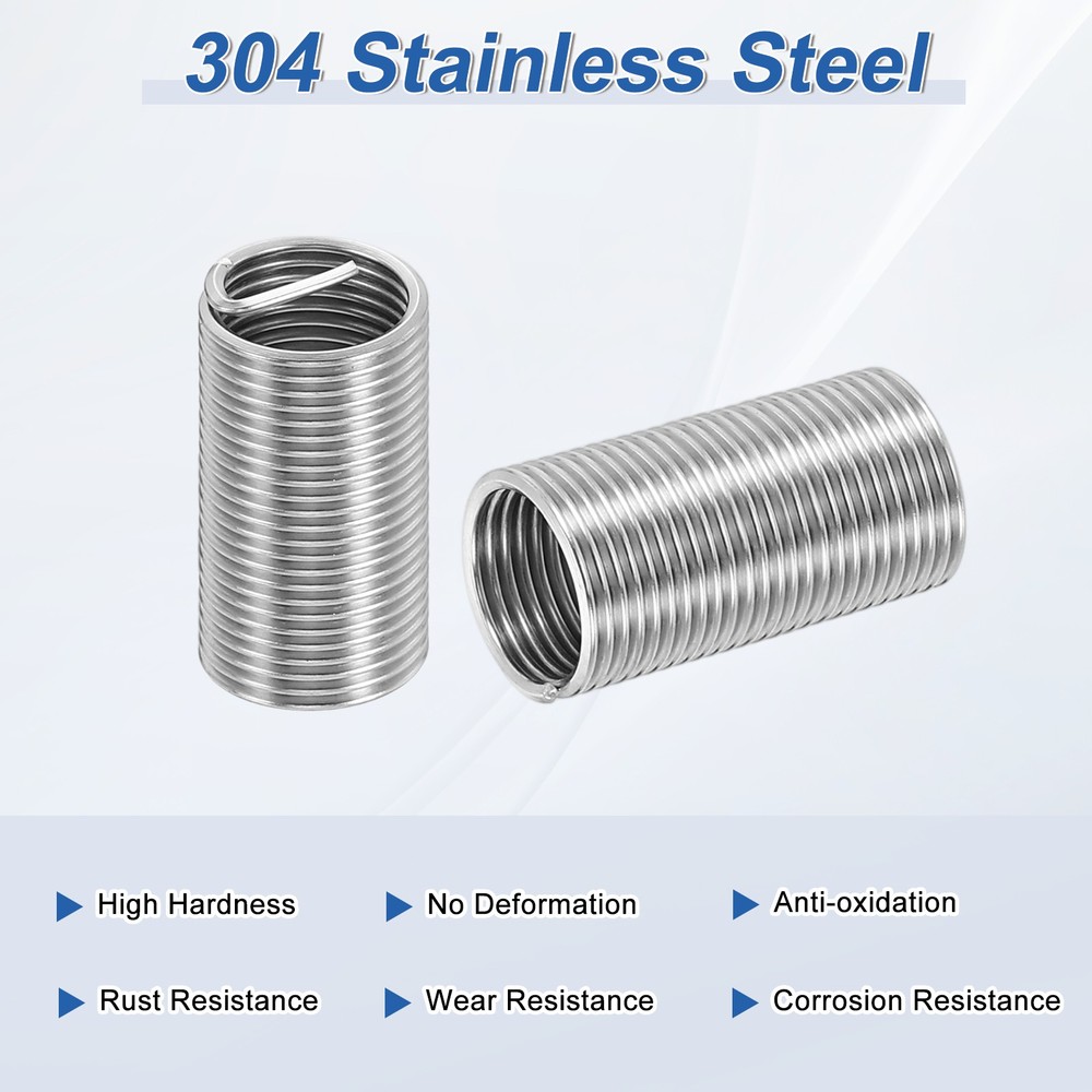 10pcs Wire Thread Inserts 3/8-24 UNF 3D 28.5mm Helical Threaded Sleeve