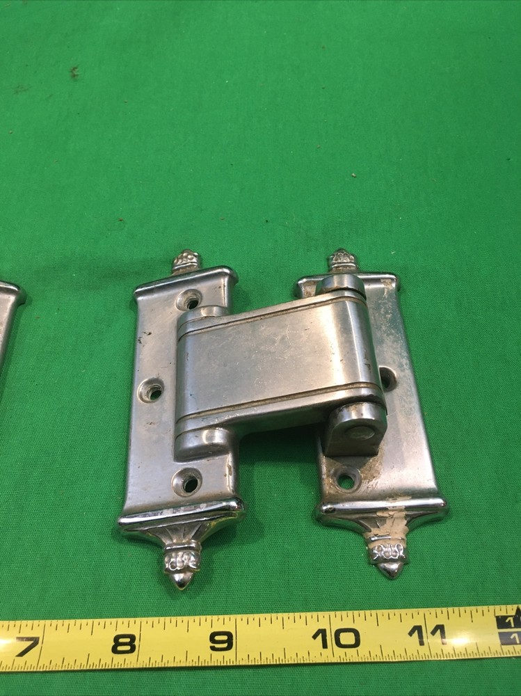 VINTAGE ICE BOX HANDLE WITH LATCH & HINGES HARDWARE