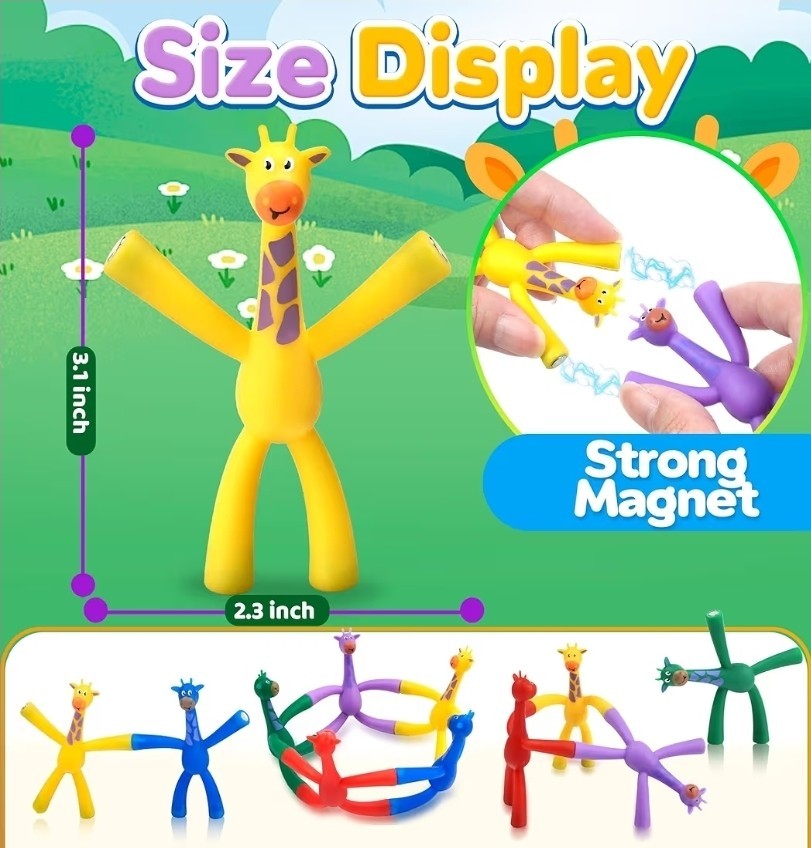 Magnetic Fidget Toy (Giraffe) Magnetic Travel Toys 5 Pcs Fun For Kids