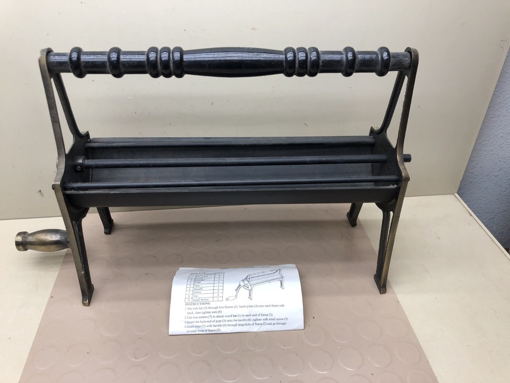 Vintage Cast Iron Newspaper Log Roller Bench Model - Eagle