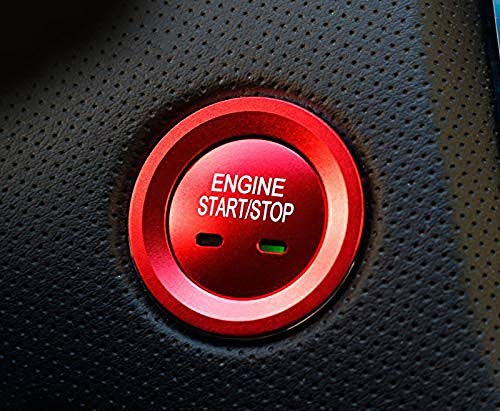Keyless Engine Push Start Button & Surrounding Ring Compatible with Red