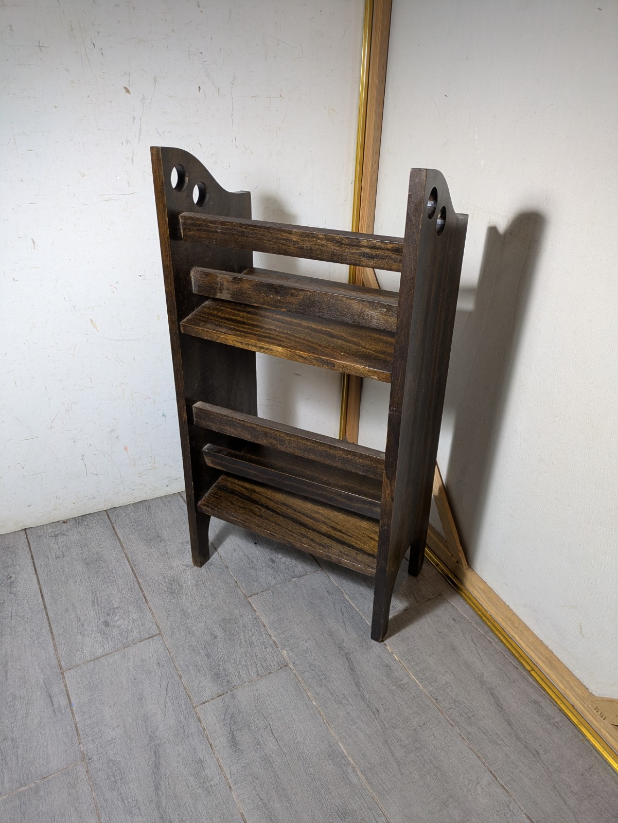 Vintage Mission Arts & Crafts Small Wood Bookcase Bookshelf 2-Tier Stand R87