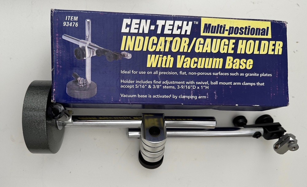 Cen-tech Vacuum Base Indicator / Gauge Holder Multi-positional