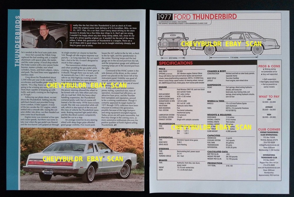 1977 Ford Thunderbird Info Article "Revised Flight Plan"