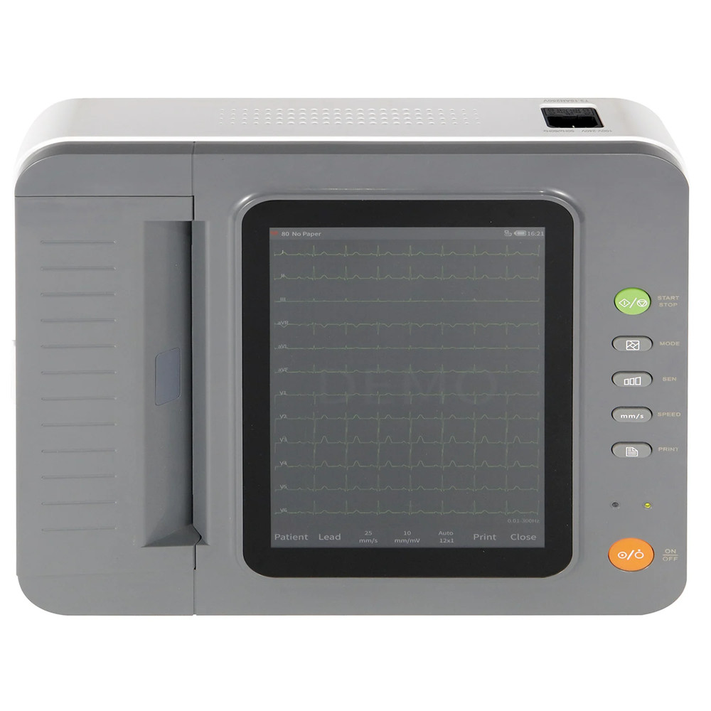 Digital 12 Channel/Lead ECG Machine PC Sync software Color Display Touch Screen