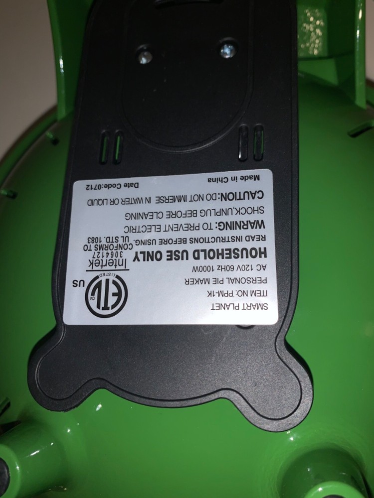 Keebler Personal Pie Maker Smart Planet PPM-1K Green