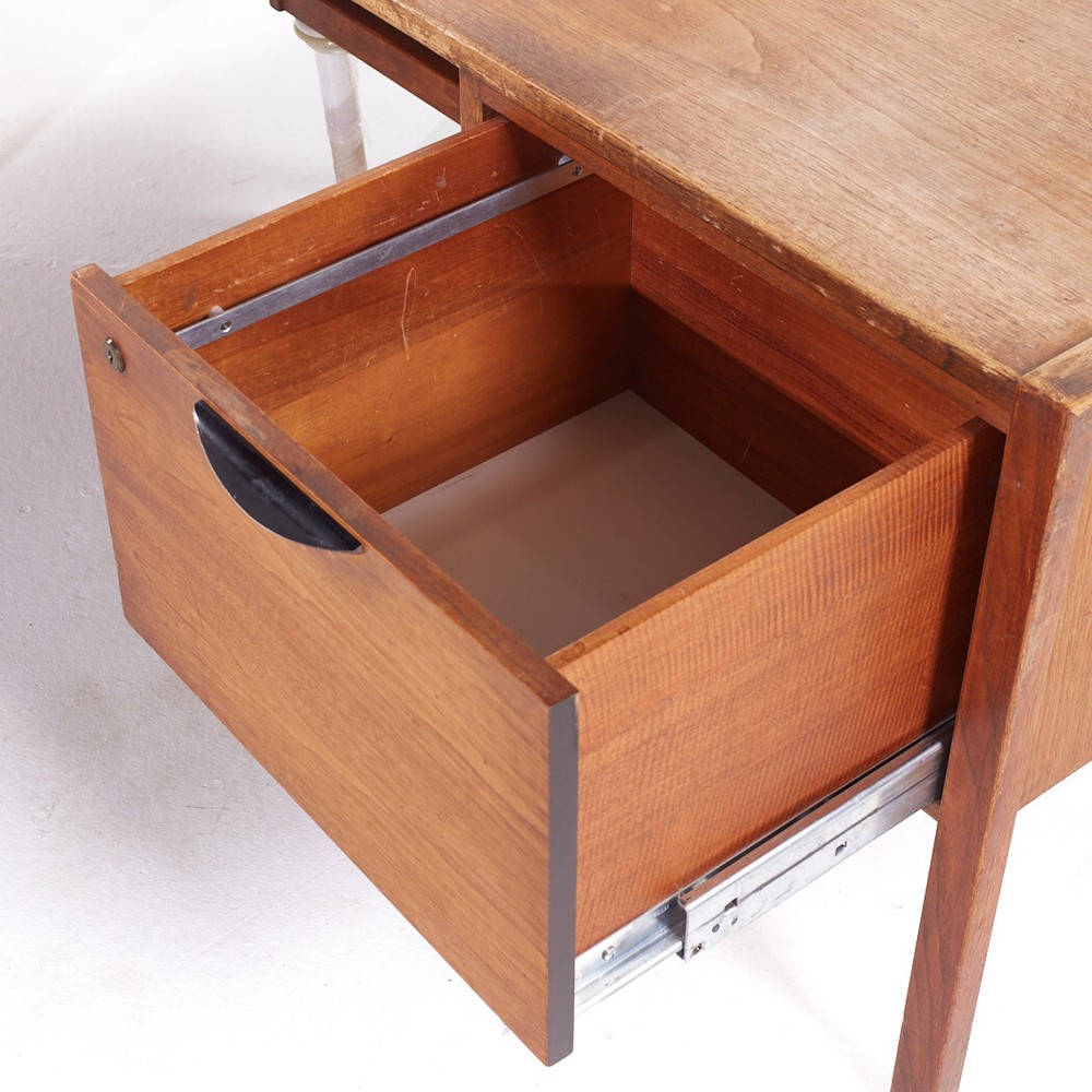Jens Risom Mid Century Walnut Corner Desk