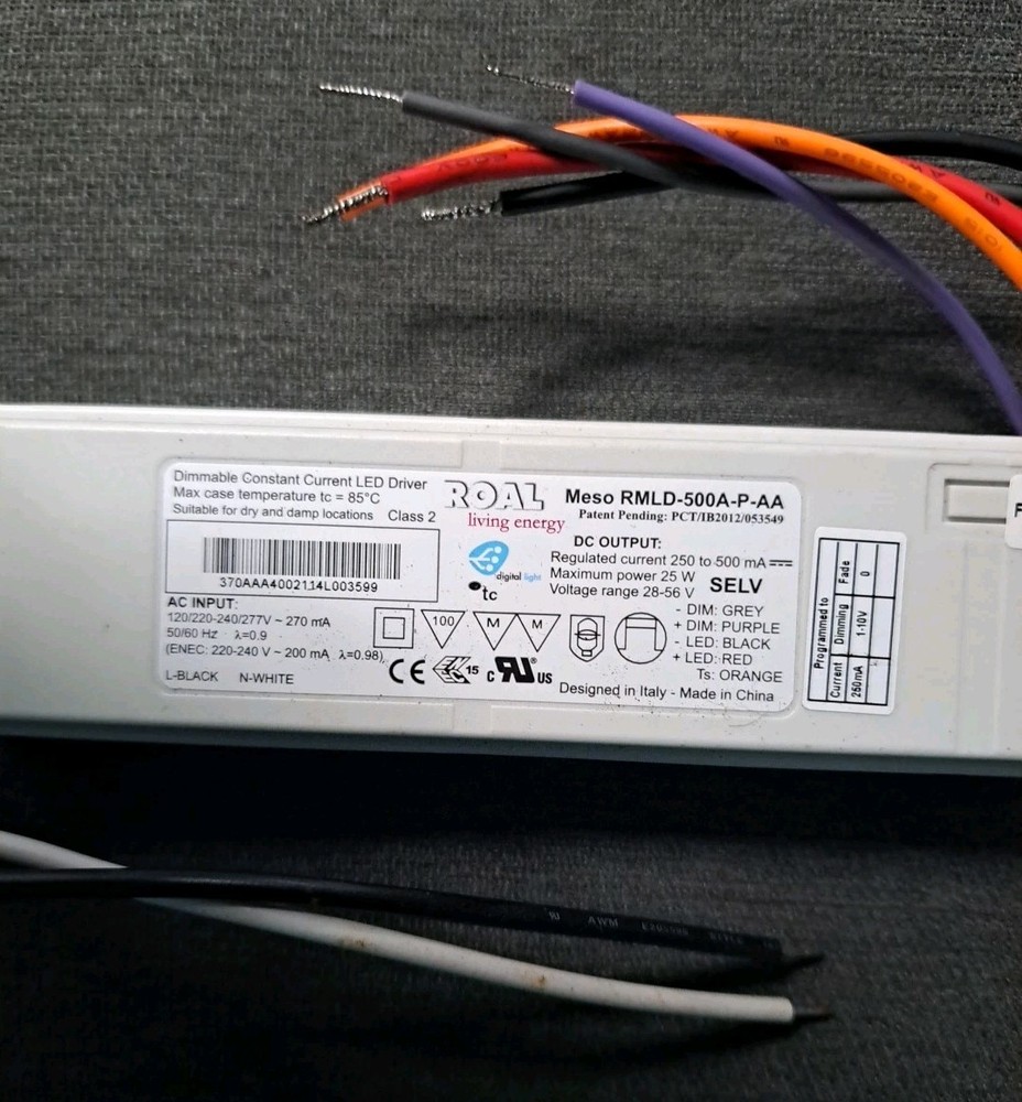 Roal Meso RMLD-500A-P-AA Dimmable Constant Current LED Driver