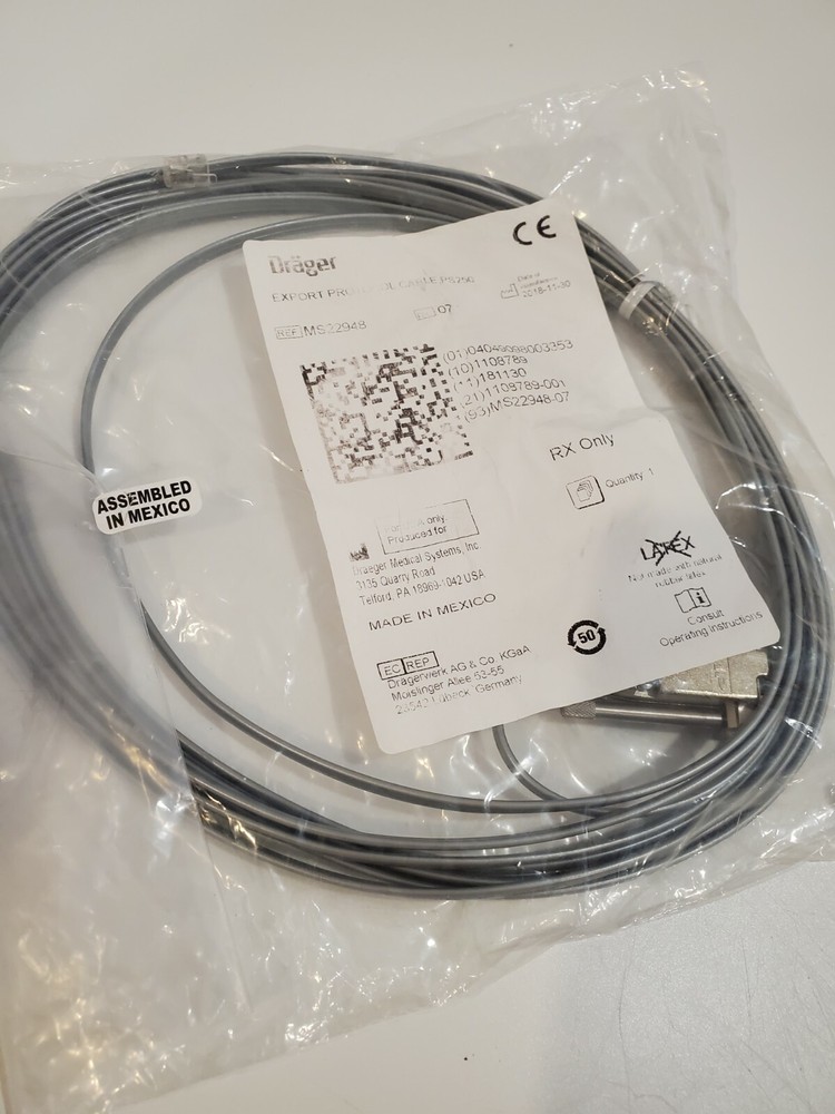 Drager ms22948 Export Protocol Cable # 186