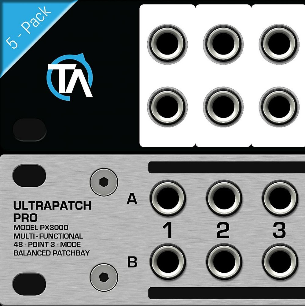 5-Pack Blank Patch Bay Labels Compatible with Behringer Ultrapatch Pro PX3000