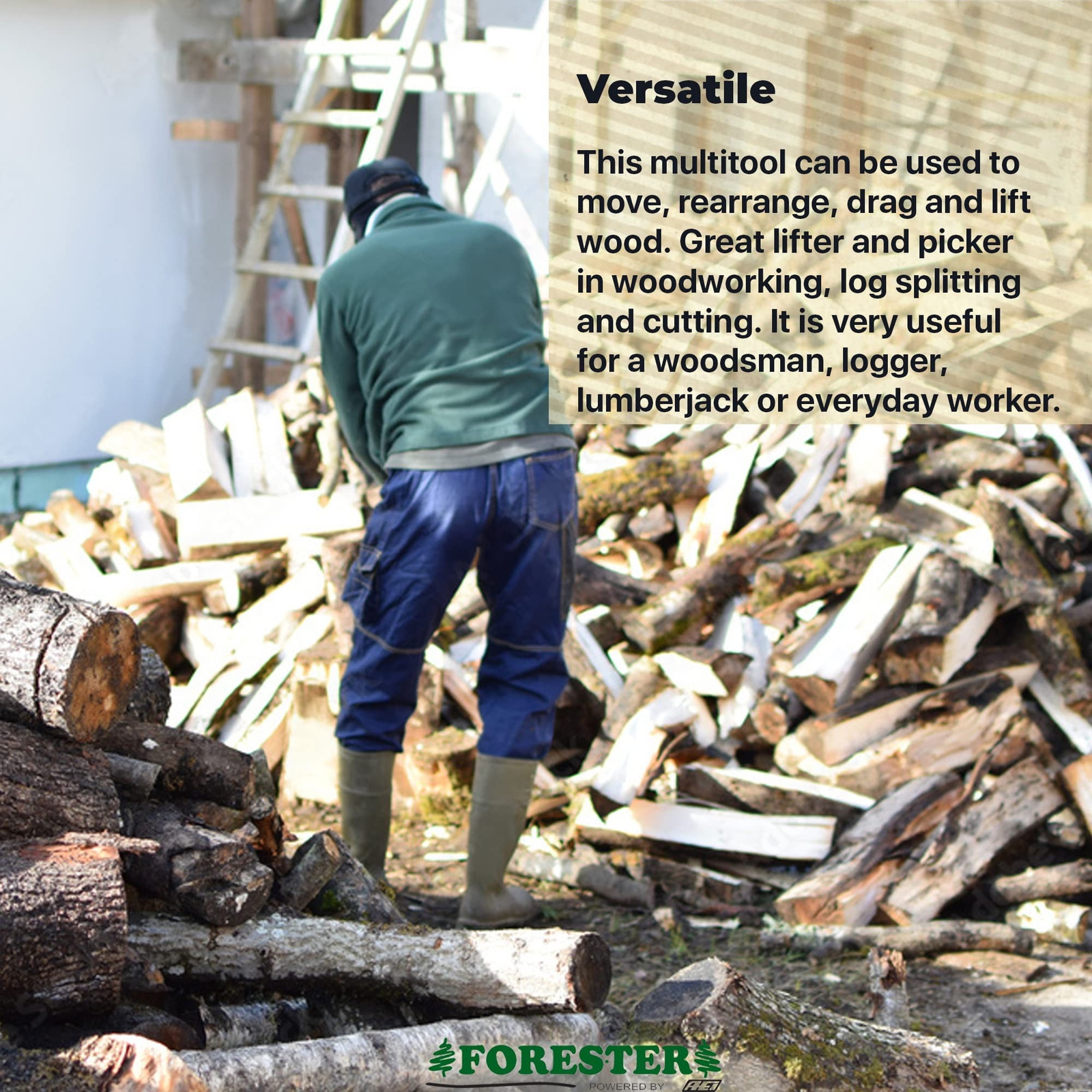 FORESTER Hookaroon Pickaroon Logging Tool - 28 Inch USA Hickory Handle Forged...