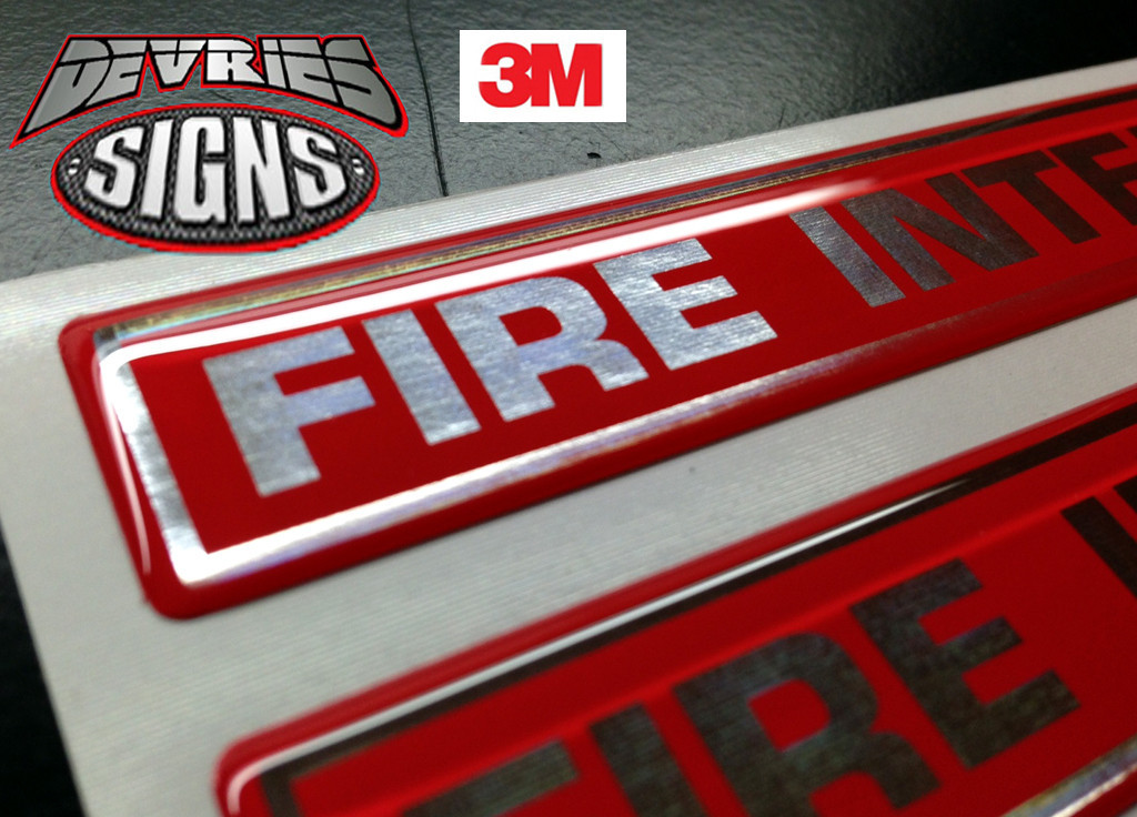 Domed FIRE INTERCEPTOR PURSUIT VEHICLE emblems fire fighter badges 3M