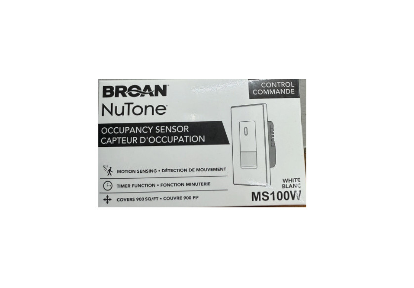 Broan NuTone MS100W Control Occupancy Sensory Motion Sensor light timer switch