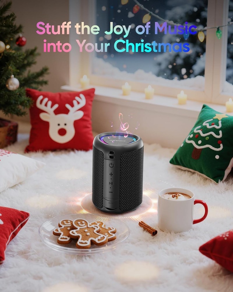 Portable Bluetooth Speaker with Lights, Stocking Stuffers, Powerful Crystal