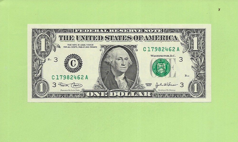 2003 ..UNCIRC $1  C 1798 2462 A  .... 2003 $1  C-A      NICE NOTE          FRN